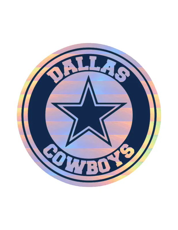 Dallas Cowboys - Circle Logo - Holographic Vinyl Sticker - Custom Size