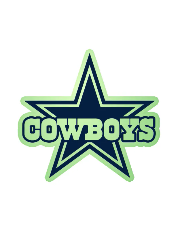 Dallas Cowboys - Star - Image 2 - Glow in the Dark Vinyl Sticker - Custom Size