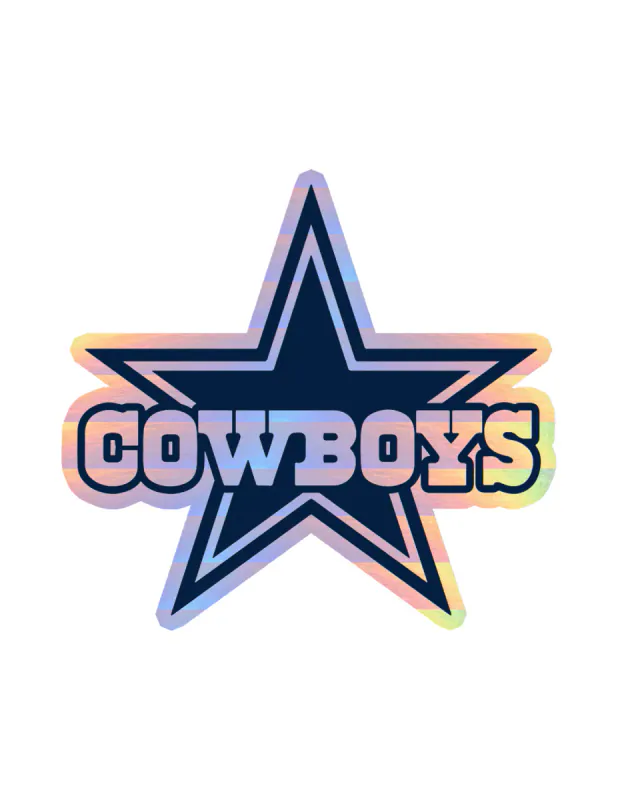 Dallas Cowboys - Star - Image 2 - Holographic Vinyl Sticker - Custom Size