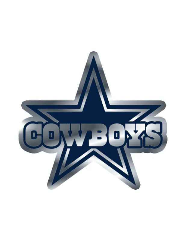 Dallas Cowboys - Star - Image 2 - Silver Chrome Vinyl Sticker - Custom Size