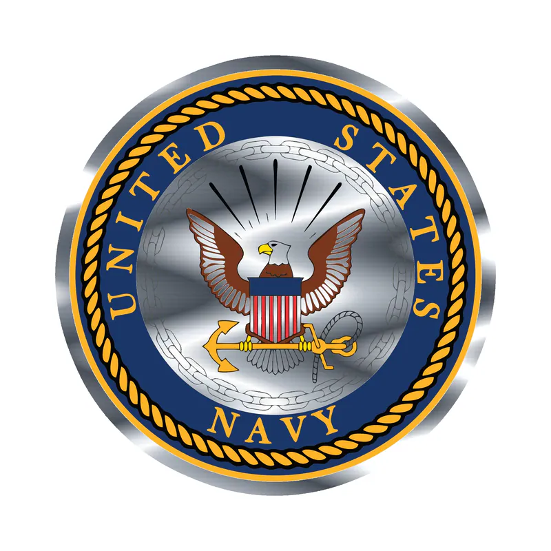 Navy Silver Chrome Vinyl Decal