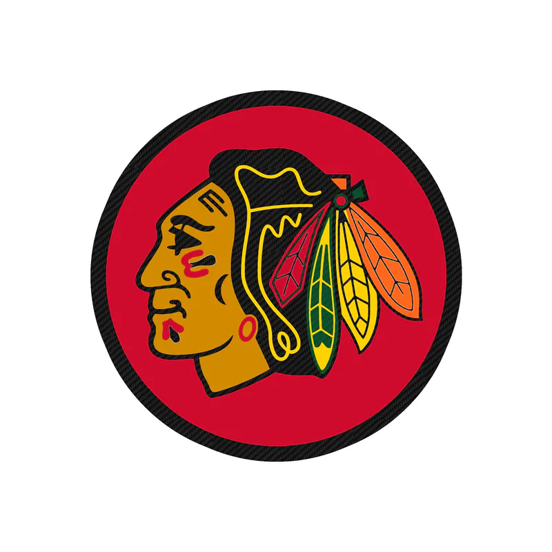 Chicago Blackhawks - Red Circle With Head - Carbon Fiber Vinyl Sticker - Custom Size