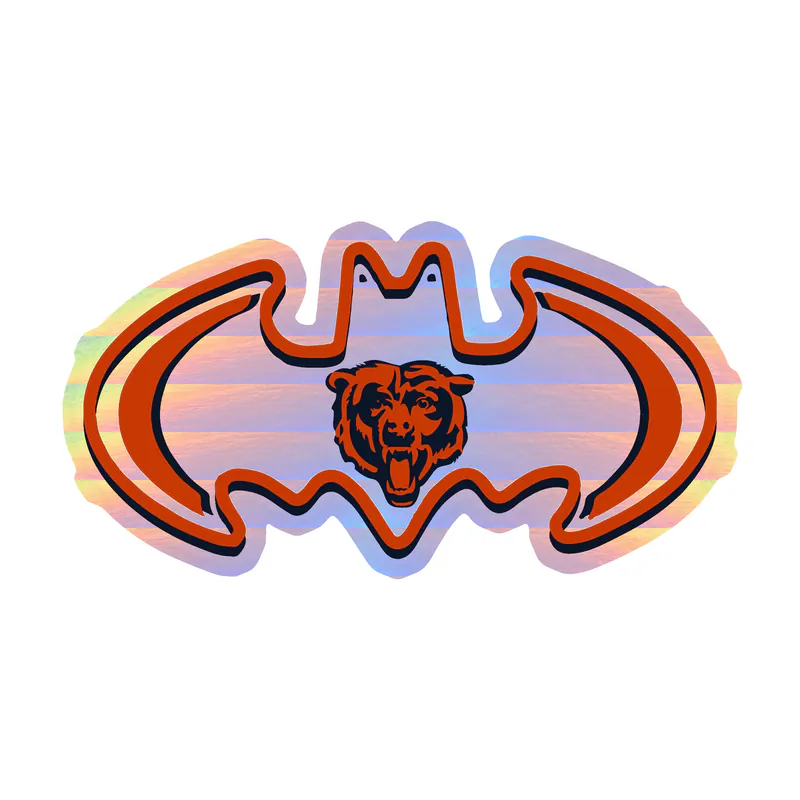 Chicago Bears - Bear Head - Image 12 - Holographic Vinyl Sticker - Custom Size