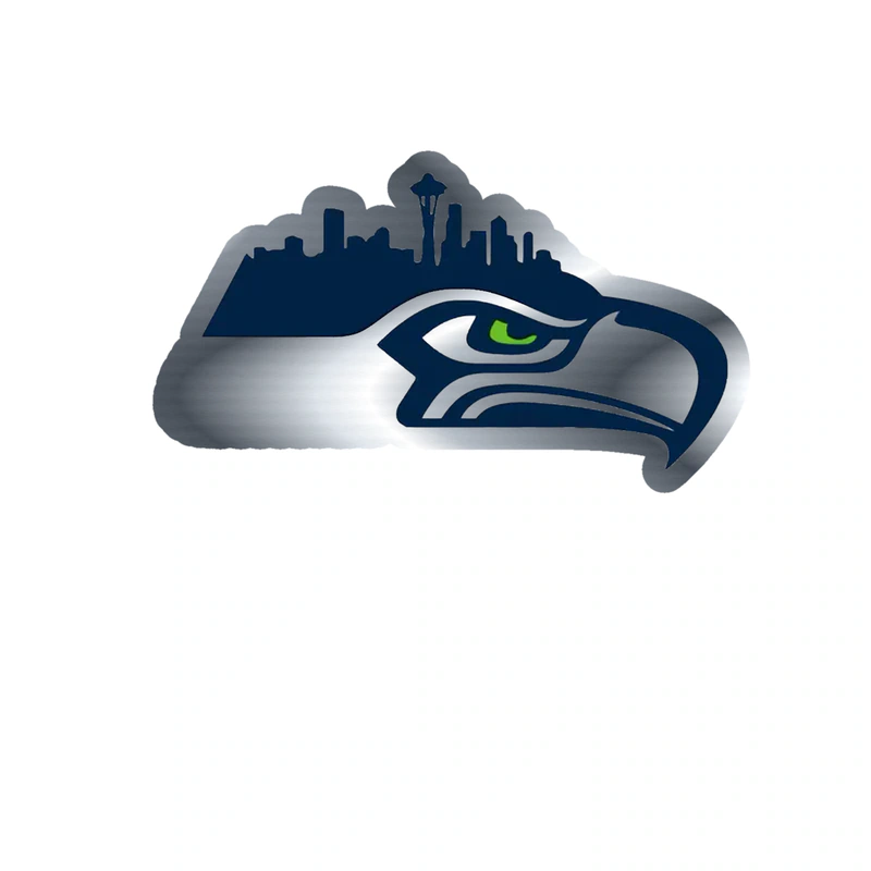 Seattle Seahawks - Image 5 - Silver Chrome Vinyl Sticker - Custom Size
