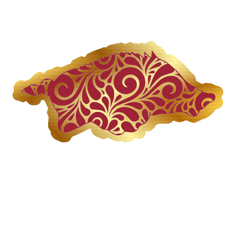 Arkansas Razorbacks - Image 11 - Gold Chrome Vinyl Decal - Custom Size