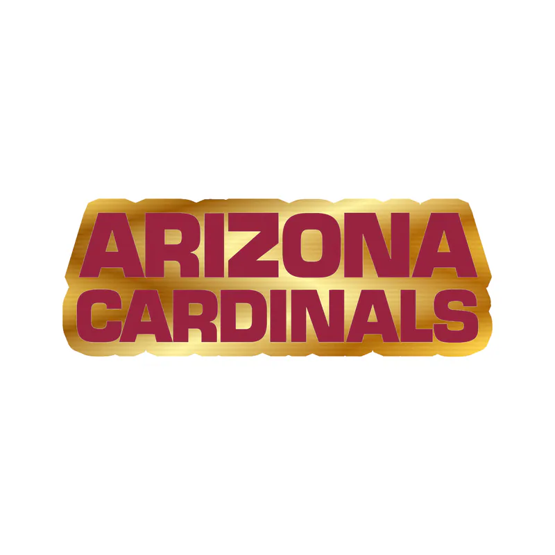 Arizona Cardinals - Big Wording - Gold Chrome Vinyl Sticker - Custom Size