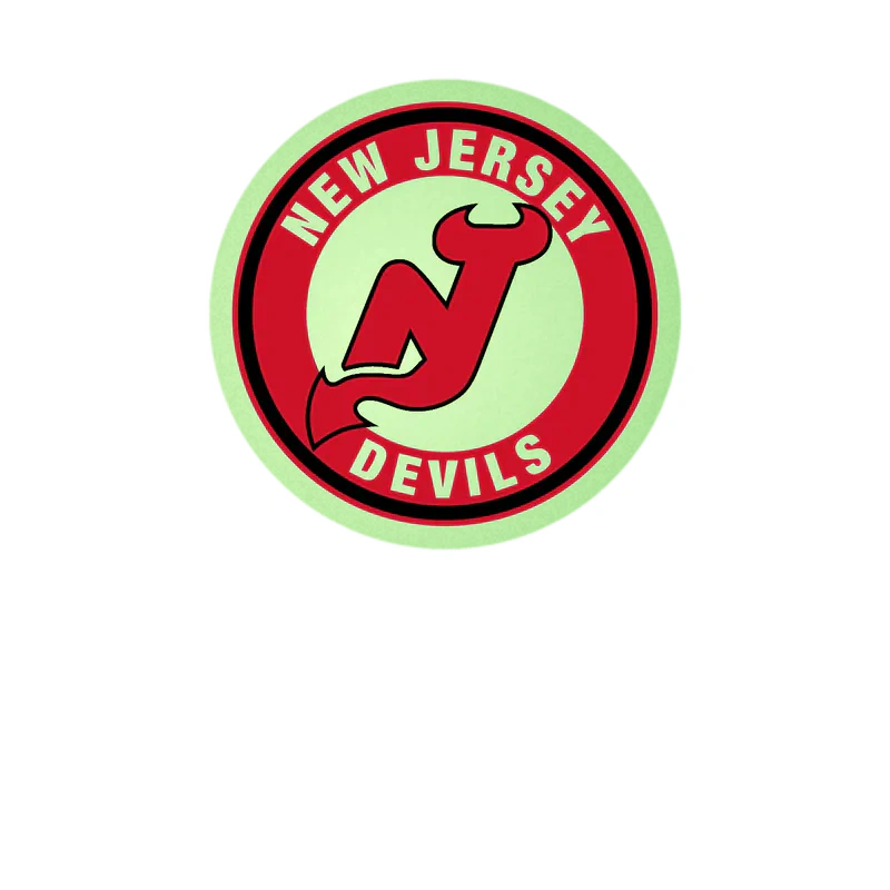 New Jersey Devils - Red And White Circle - Glow in the Dark Vinyl Sticker - Custom Size