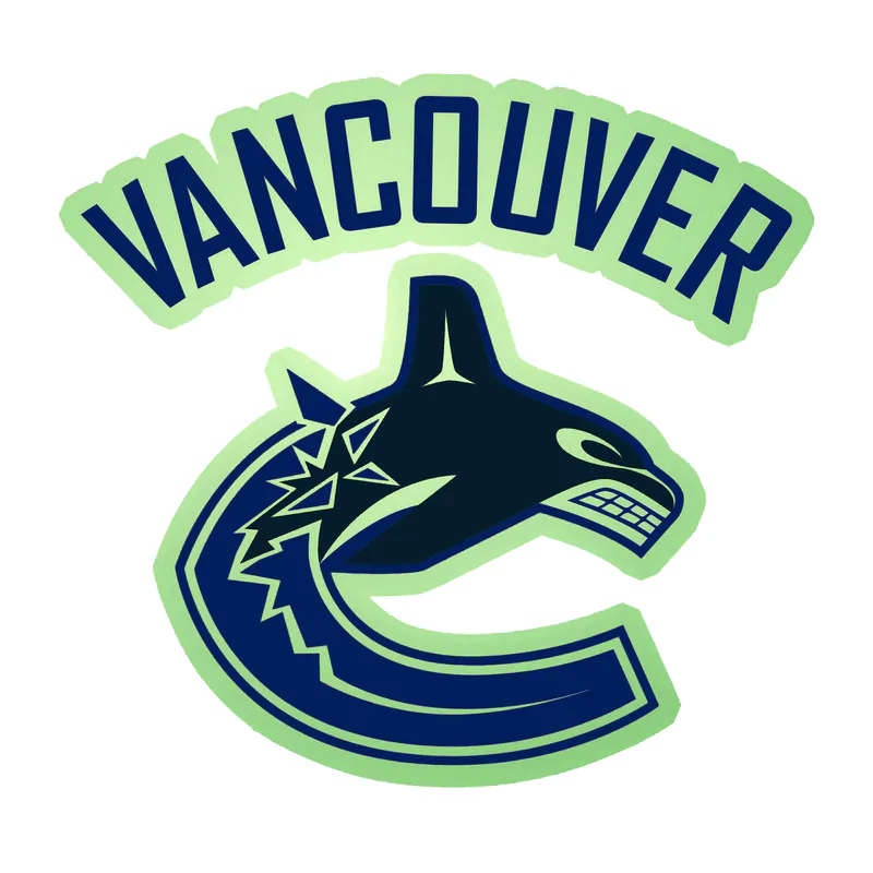 Vancouver Canucks - C With Vancouver - Glow in the Dark Vinyl Sticker - Custom Size