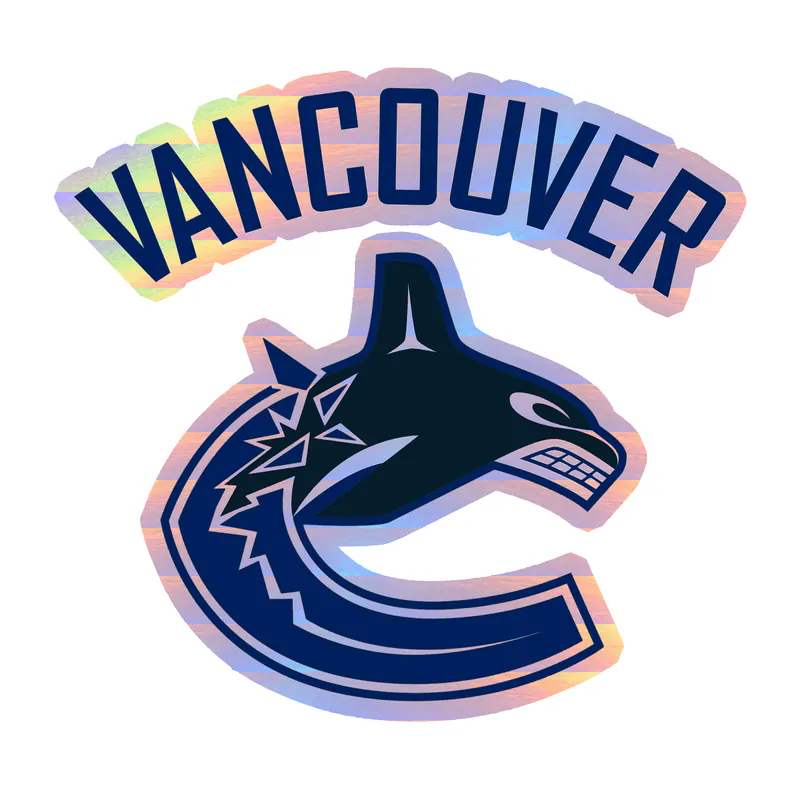Vancouver Canucks - C With Vancouver - Holographic Vinyl Sticker - Custom Size