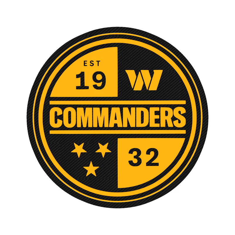 Washington Commanders - Yellow Circle- Carbon Fiber Vinyl Sticker - Custom Size