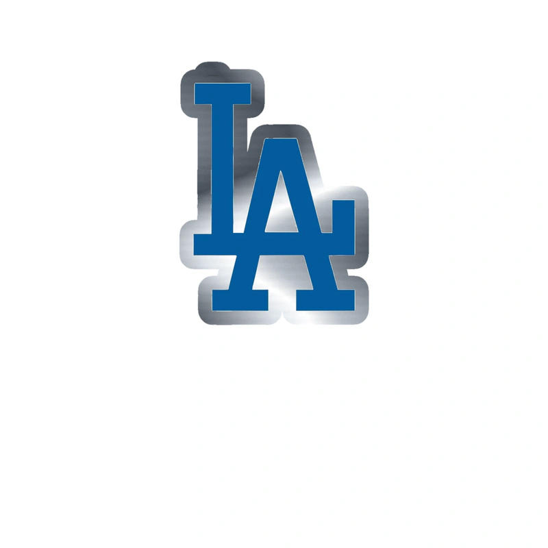 Los Angeles Dodgers - LA - Silver Chrome Vinyl Sticker - Custom Size