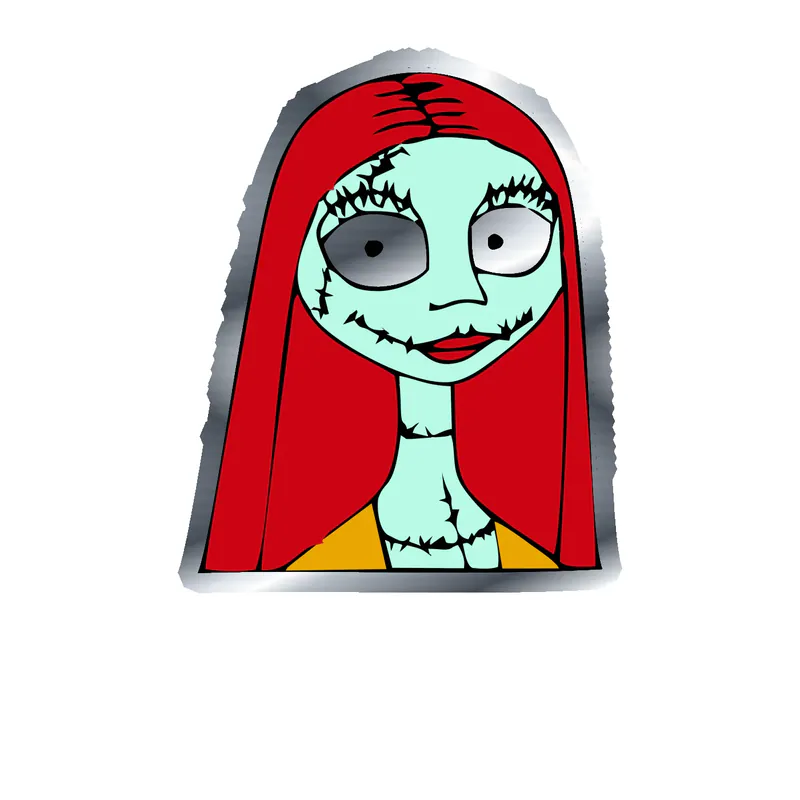 Nightmare Before Christmas Silver Chrome Vinyl Sticker - Custom Size