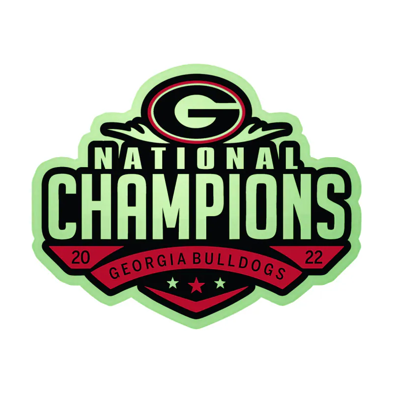 Georgia Bulldogs - National Champions 2022 - Image 1 - Glow in the Dark Vinyl Decal - Custom Size