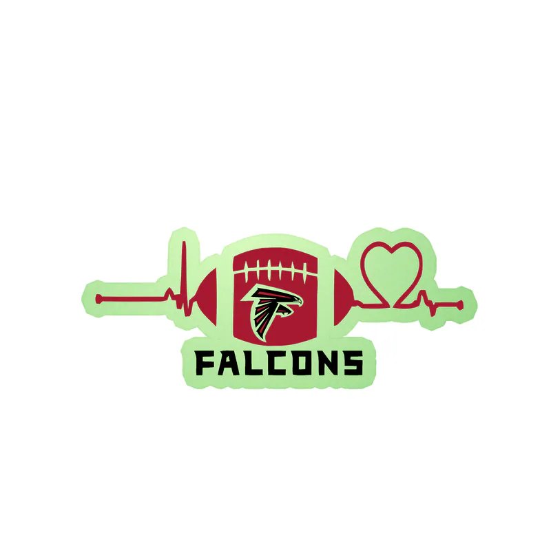 Atlanta Falcons - Football - Glow in the Dark Vinyl Sticker - Custom Size