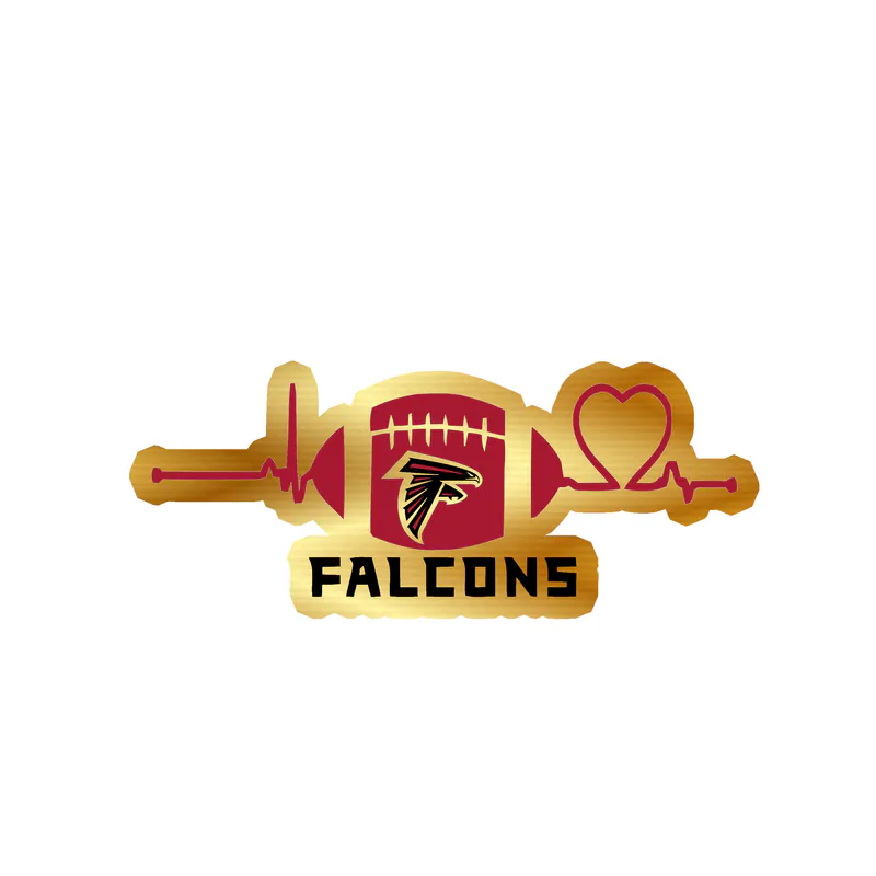 Atlanta Falcons - Football - Gold Chrome Vinyl Sticker - Custom Size