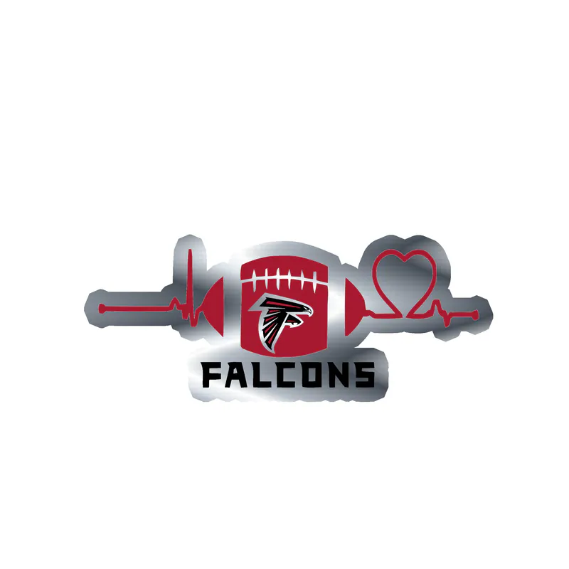 Atlanta Falcons - Football - Silver Chrome Vinyl Sticker - Custom Size