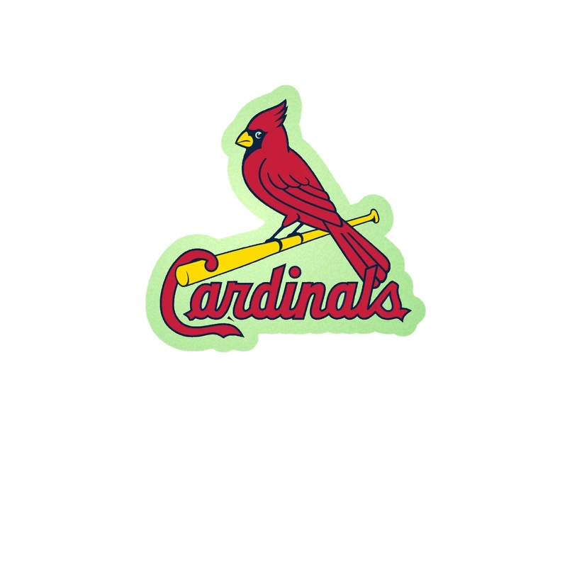St. Louis Cardinals - Bird With Cardinals - Glow in the Dark Vinyl Sticker - Custom Size