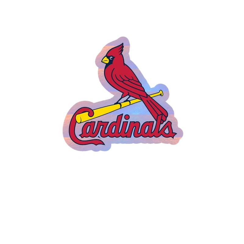 St. Louis Cardinals - Bird With Cardinals - Holographic Vinyl Sticker - Custom Size