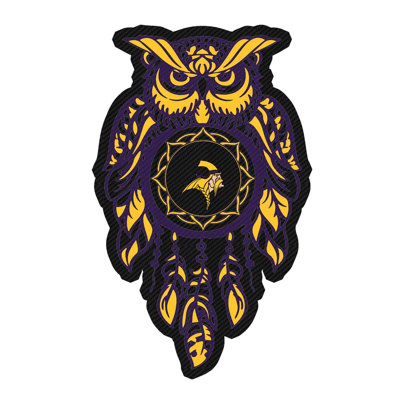 Minnesota Vikings - Owl - Carbon Fiber Vinyl Sticker - Custom Size
