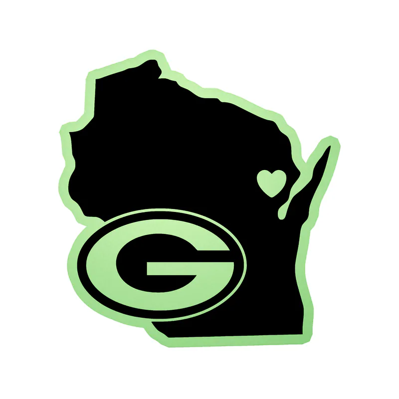 Green Bay Packers - Rectangle - Image 3 - Glow in the Dark Vinyl Sticker - Custom Size