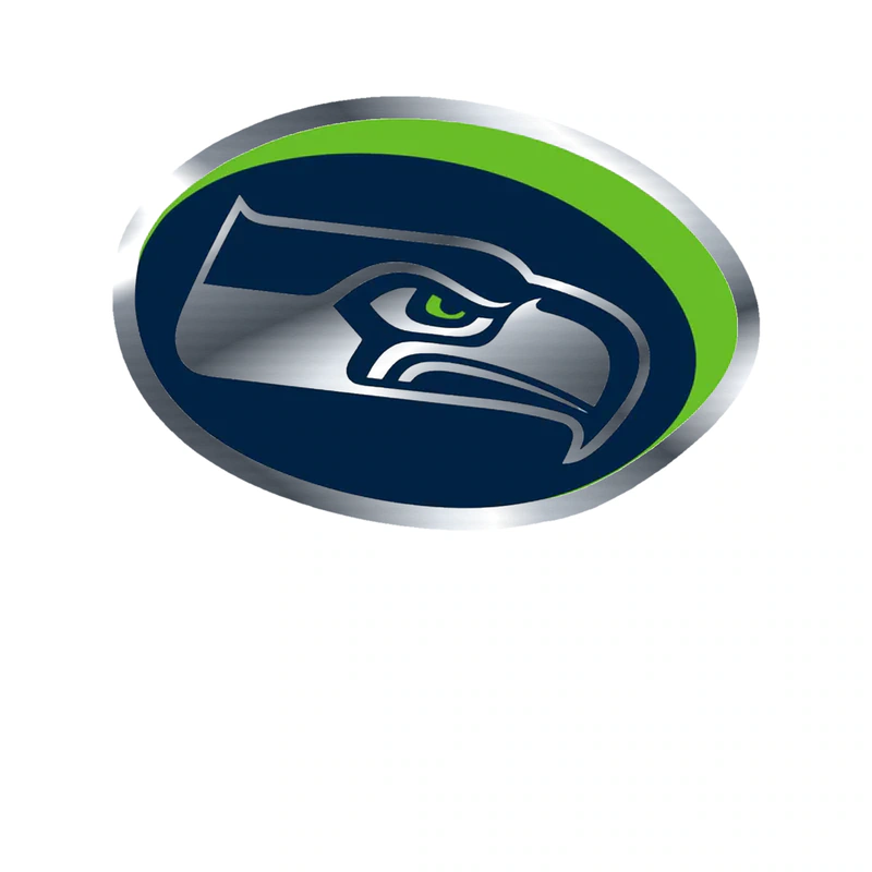 Seattle Seahawks - Image 8 - Silver Chrome Vinyl Sticker - Custom Size
