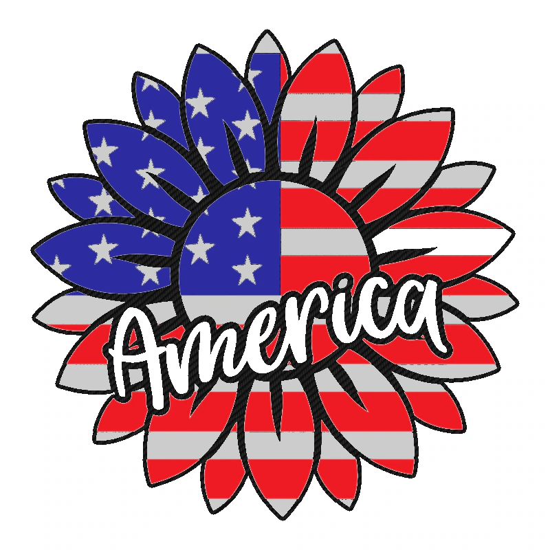 American Sunflower Full Color Vinyl - Carbon Fiber Vinyl Sticker - Custom Size