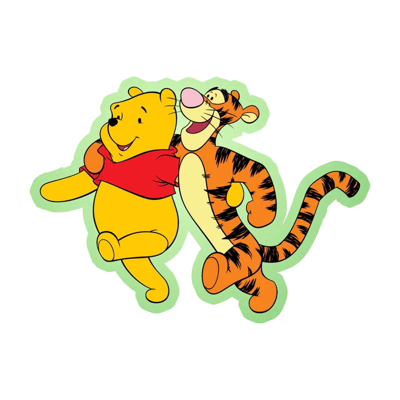 Winnie The Pooh - Pooh And Tigger - Glow in the Dark Vinyl Sticker - Custom Size