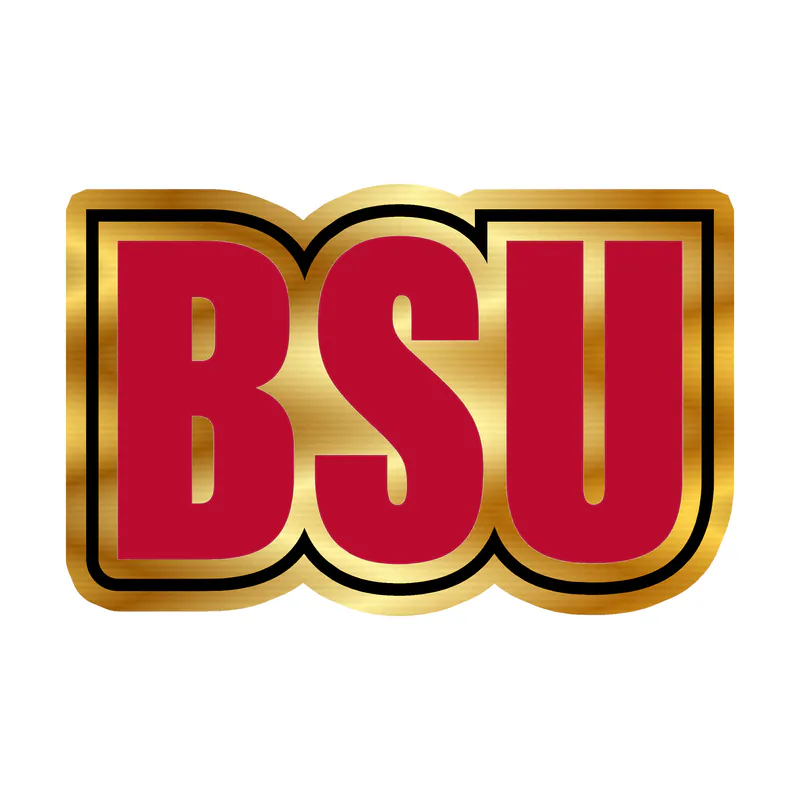 Ball State Cardinals - BSU 2 - Gold Chrome Vinyl Decal - Custom Size