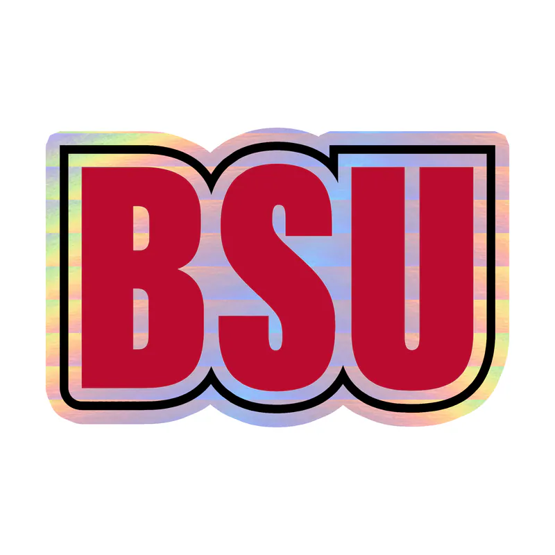 Ball State Cardinals - BSU 2 - Holographic Vinyl Decal - Custom Size