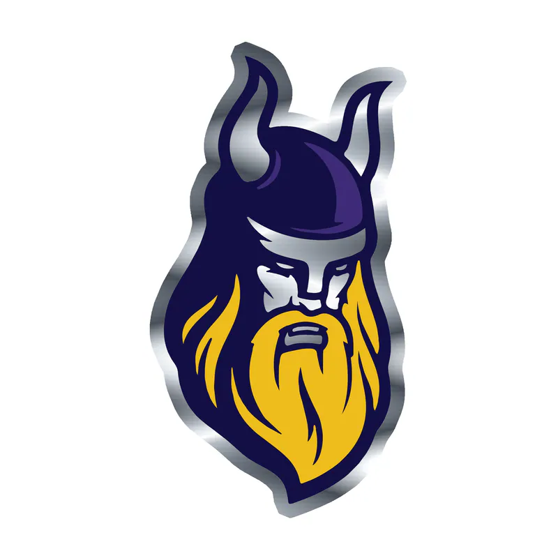 Minnesota Vikings - Purple and Yellow Viking Head - Silver Chrome Vinyl Sticker - Custom Size