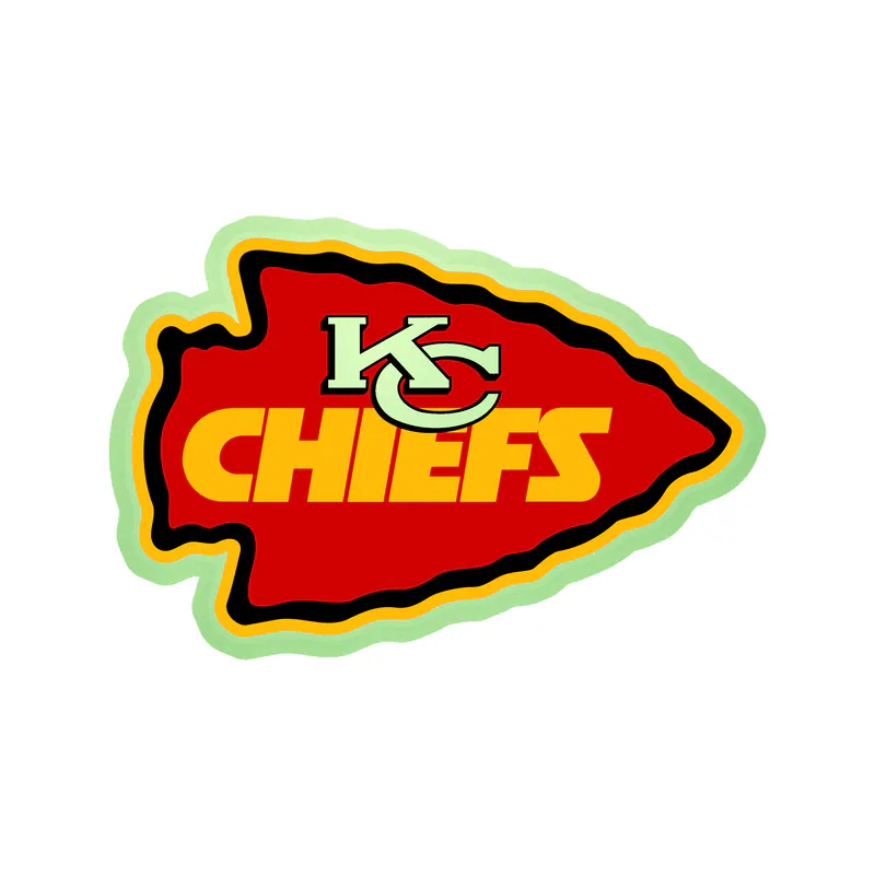 Kansas City Chiefs- Red Arrow- Glow in the Dark Vinyl Sticker – Custom Size