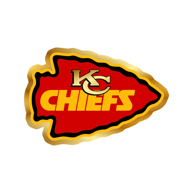 Kansas City Chiefs- Red Arrow- Gold Chrome Vinyl Sticker – Custom Size