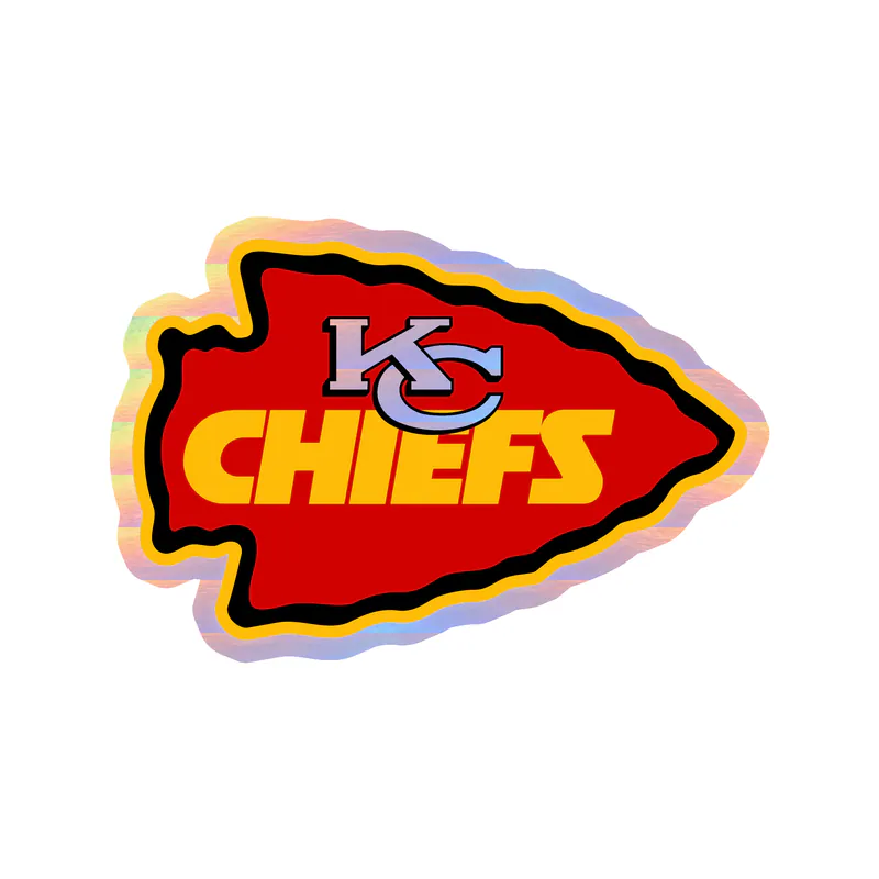Kansas City Chiefs- Red Arrow- Holographic Vinyl Sticker – Custom Size