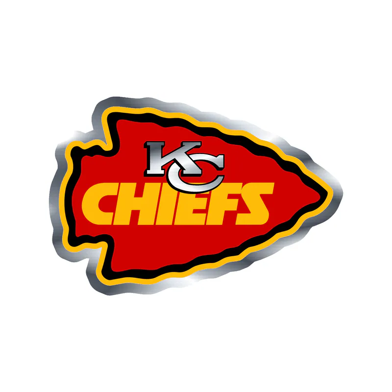 Kansas City Chiefs- Red Arrow- Silver Chrome Vinyl Sticker – Custom Size