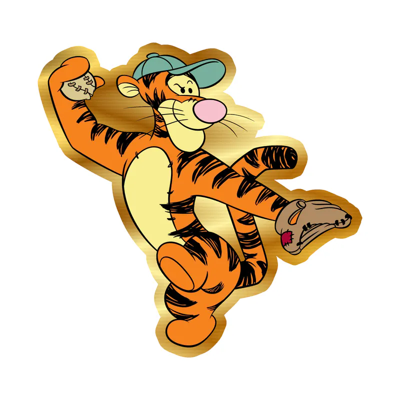 Winnie The Pooh - Tigger - Gold Chrome Vinyl Sticker - Custom Size