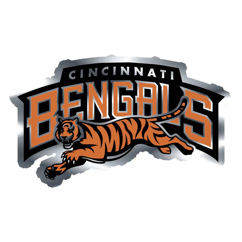 Custom for Cindy's Blitz Board - Bengals - Full Color - Silver Chrome Vinyl Sticker - Custom Size