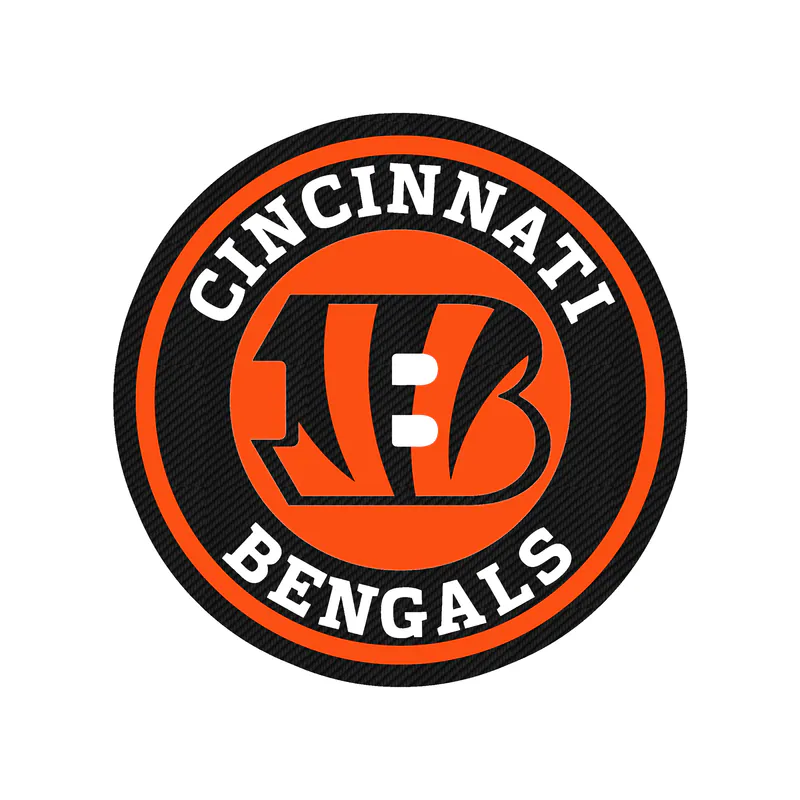 Cincinnati Bengals - Circle with B - Carbon Fiber Vinyl Sticker - Custom Size