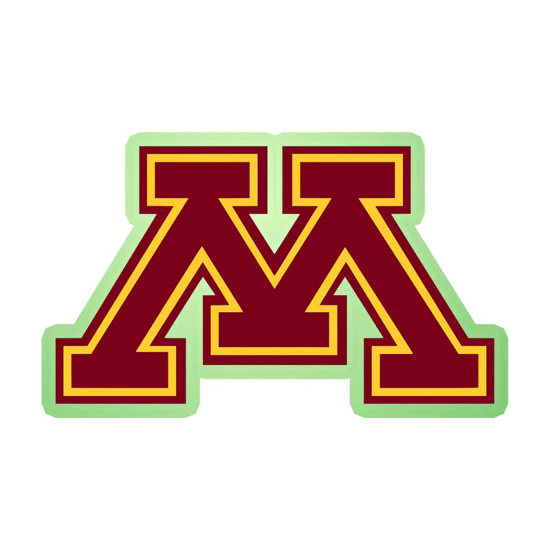 University of Minnesota Gophers - M - Glow in the Dark Vinyl Decal - Custom Size