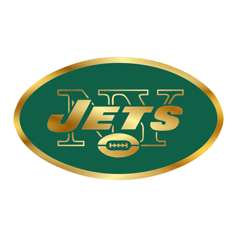 New York Jets - Logo - Gold Chrome Vinyl Sticker - Custom Size