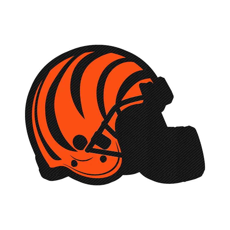 Cincinnati Bengals - Tiger Stripes Helmet - Carbon Fiber Vinyl Sticker - Custom Size