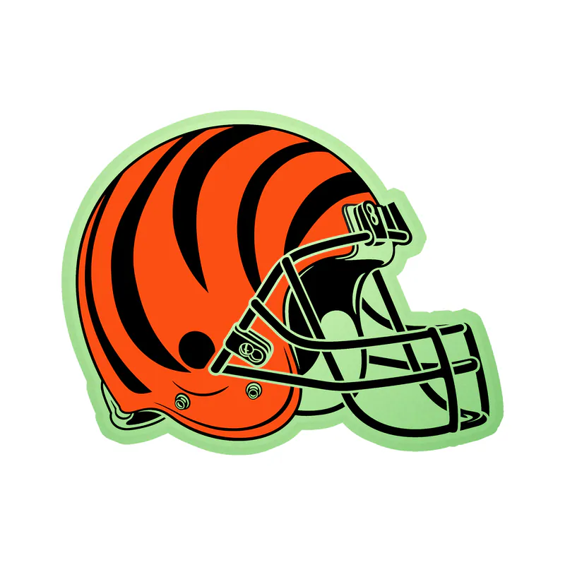 Cincinnati Bengals - Tiger Stripes Helmet - Glow in the Dark Vinyl Sticker - Custom Size
