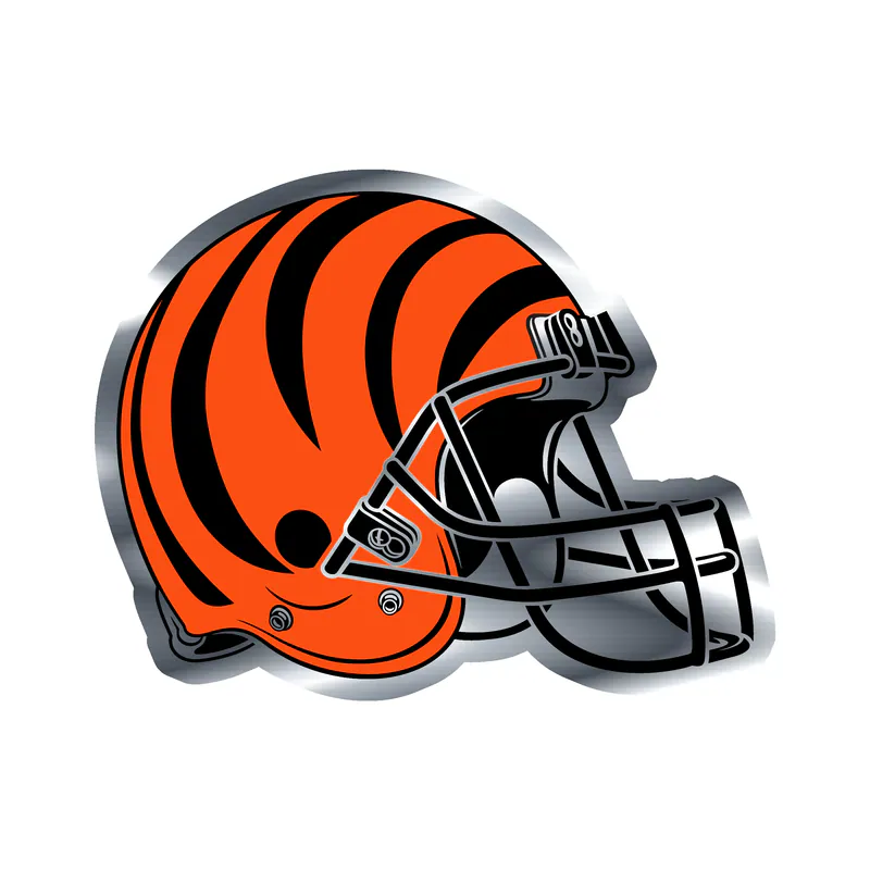 Cincinnati Bengals - Tiger Stripes Helmet - Silver Chrome Vinyl Sticker - Custom Size