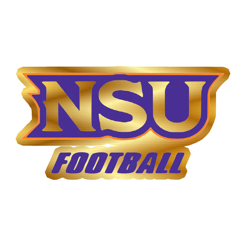 Northwestern State - NSU Football -  Gold Chrome Vinyl Decal - Custom Size