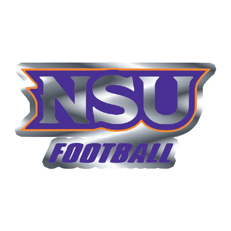 Northwestern State - NSU Football -  Silver Chrome Vinyl Decal - Custom Size