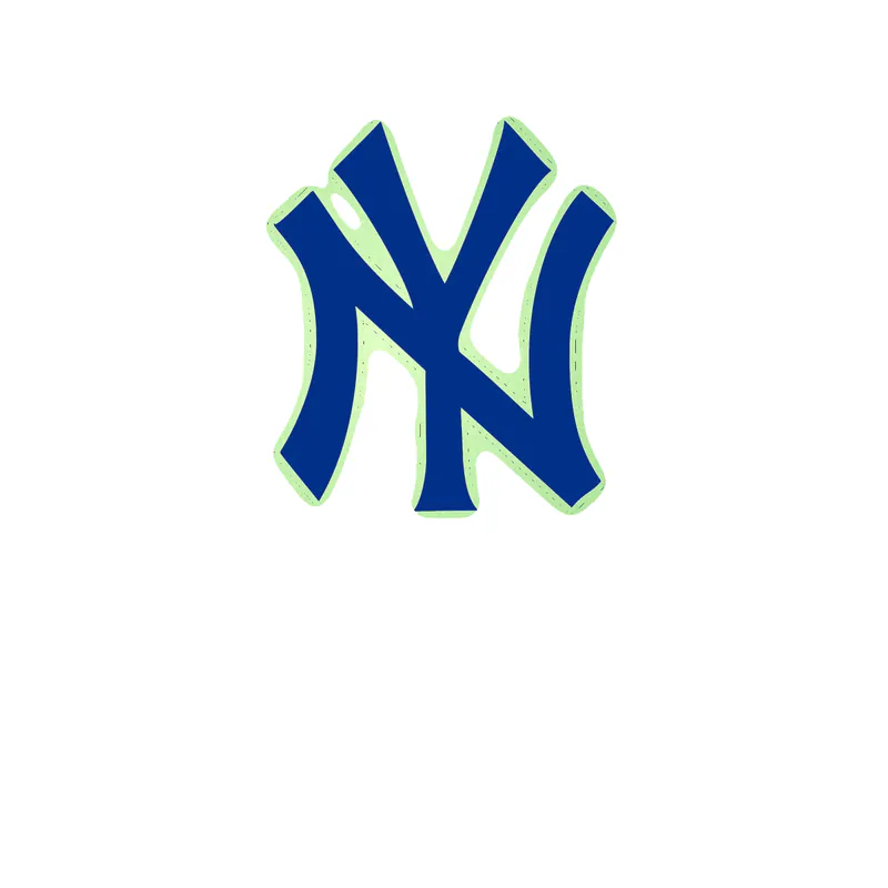 New York Yankees - Blue NY - Glow in the Dark Vinyl Sticker - Custom Size