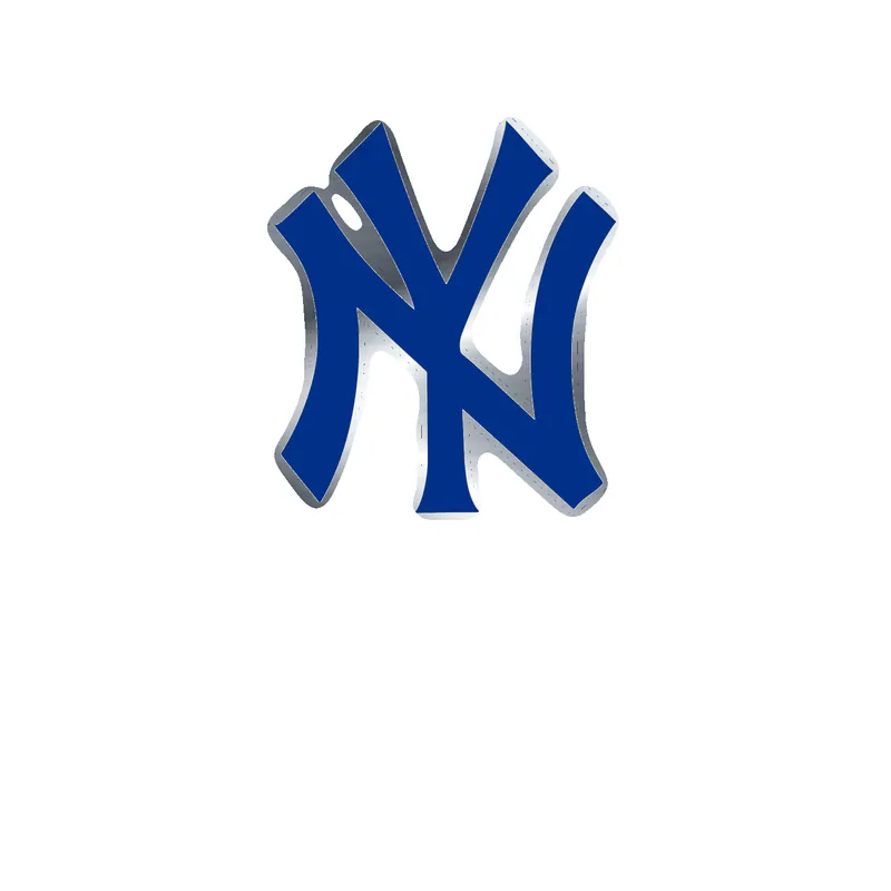 New York Yankees - Blue NY - Silver Chrome Vinyl Sticker - Custom Size