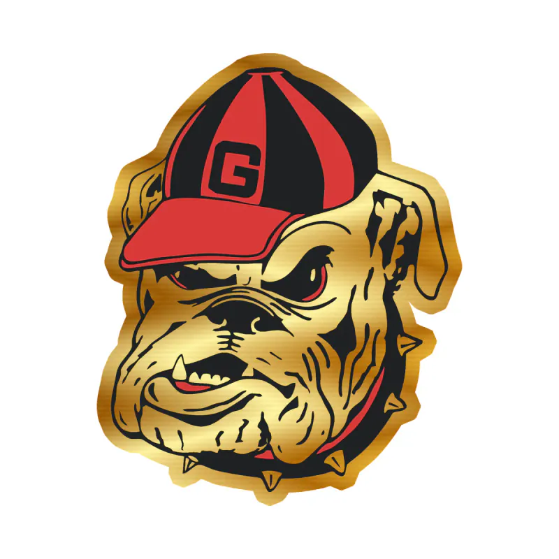 Georgia Bulldogs - Image 1 - Gold Chrome Vinyl Decal - Custom Size