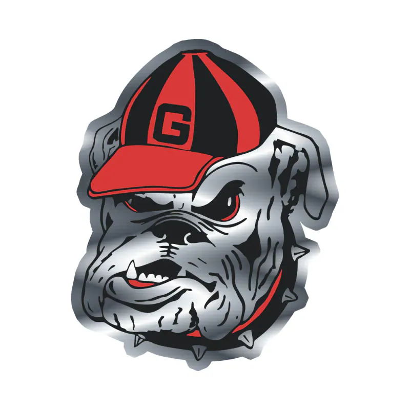 Georgia Bulldogs - Image 1 - Silver Chrome Vinyl Decal - Custom Size