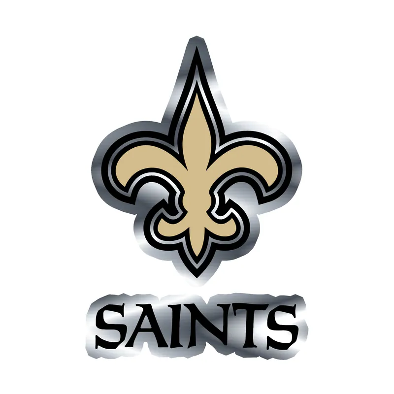 New Orleans Saints - Image 1 - Silver Chrome Vinyl Sticker - Custom Size