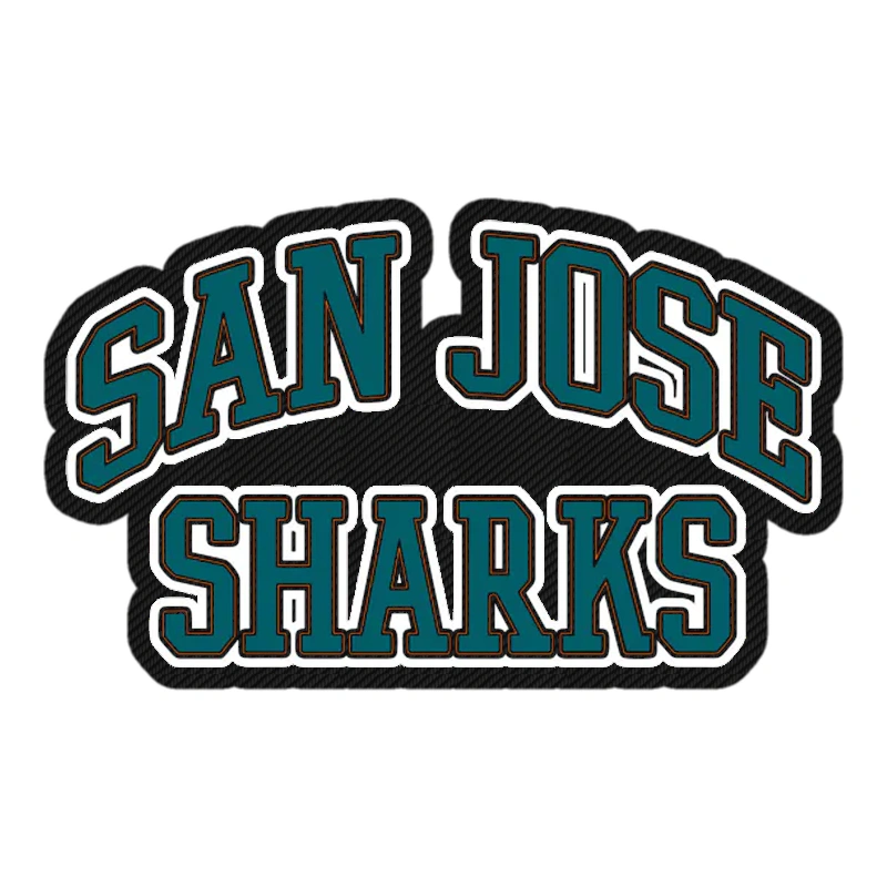 San Jose Sharks - Name -Carbon Fiber Vinyl Sticker - Custom Size